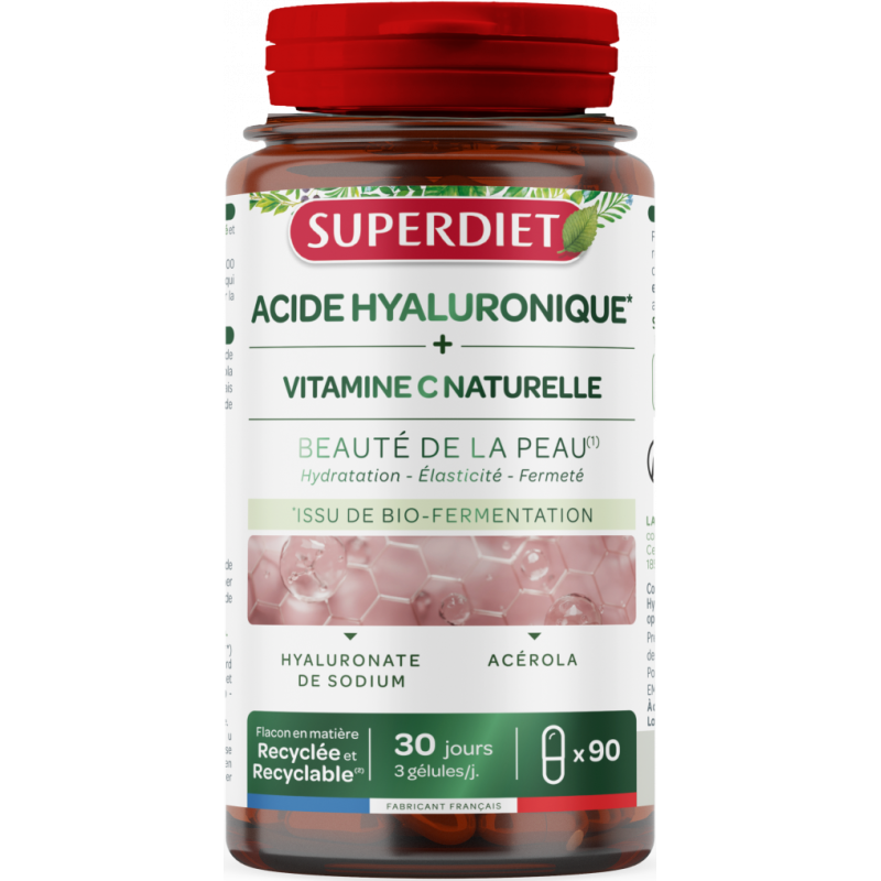 ACIDE HYALURONIQUE ET VITAMINE C 30 GÉLULES SUPERDIET