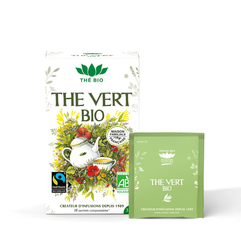 THÉ VERT BIO 18 SACHETS ROMON NATURE