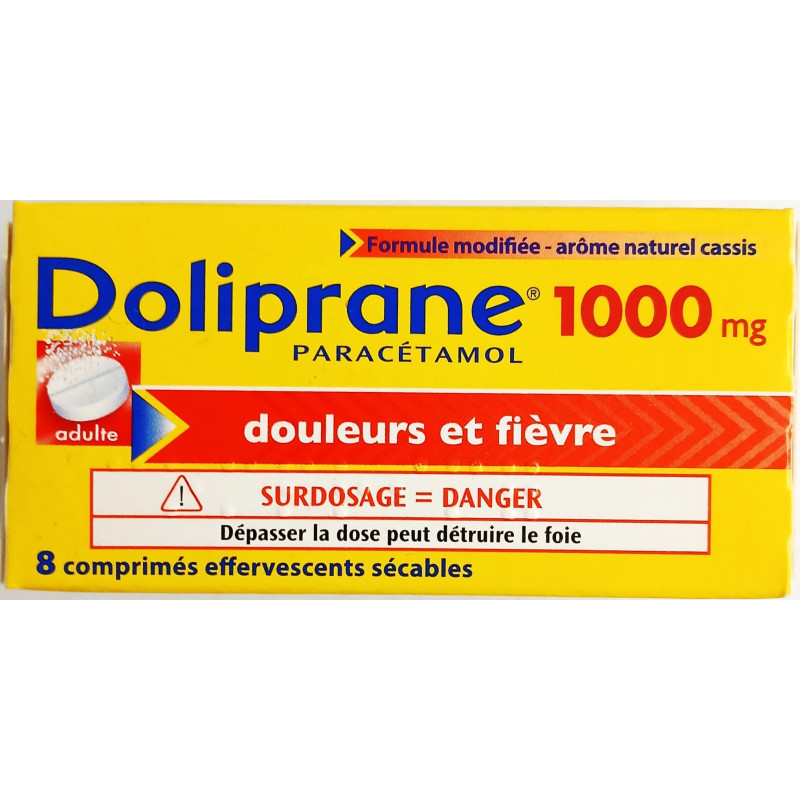 DOLIPRANE 1000MG ADULTE 8 COMPRIMES EFFERVESCENTS SECABLES SANOFI