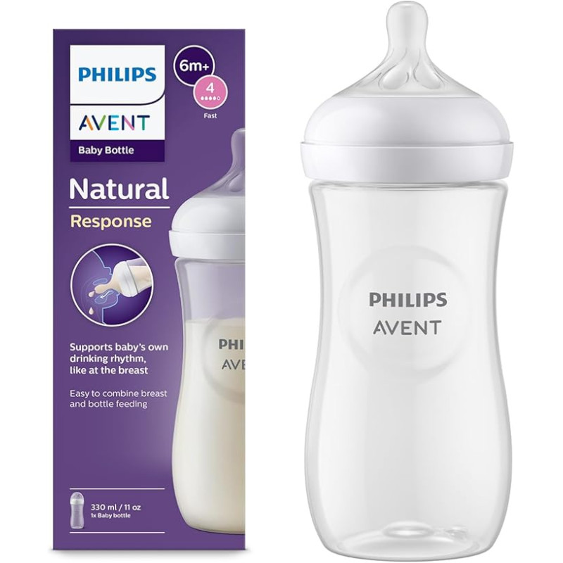 BIBERON NATURAL RESPONSE 6 MOIS+ DÉBIT RAPIDE 330ML AVENT