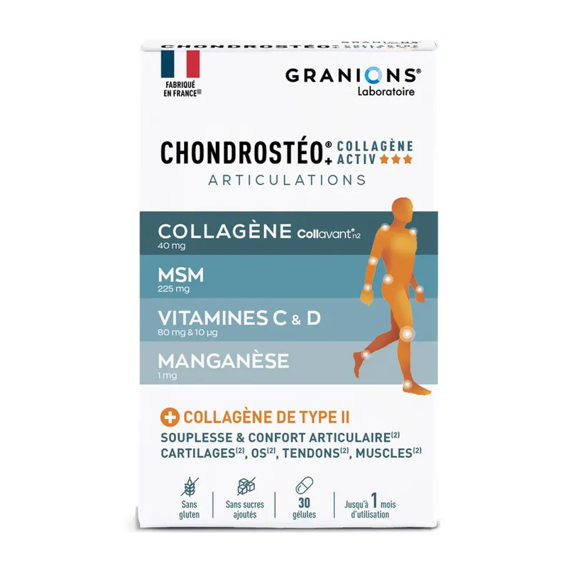 CHONDROSTEO+ COLLAGENE ACTIV ARTICULATIONS 30 GELULES GRANIONS