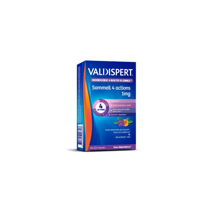 VALDISPERT MELATONINE 1mg 4 ACTIONS 30 CAPSULES