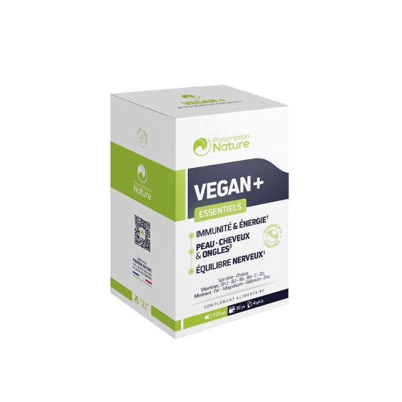 VEGAN+ ESSENTIELS 120 GÉLULES PRESCRIPTION NATURE