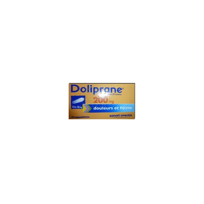 DOLIPRANE 200MG 10 SUPPOSITOIRES SANOFI 