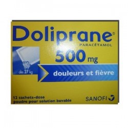 DOLIPRANE 500MG 12 SACHETS DOSES SANOFI 