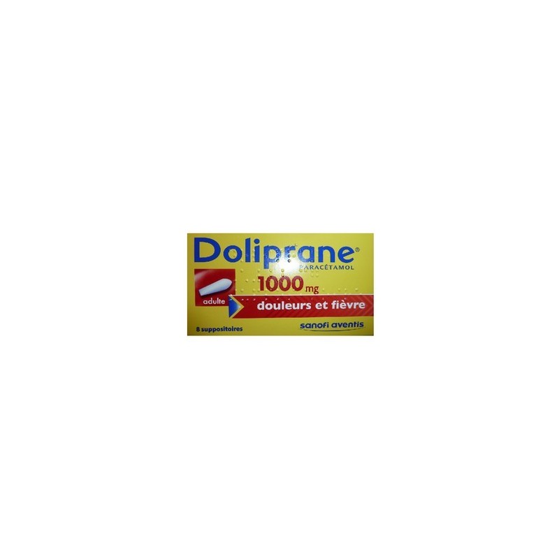 DOLIPRANE 1000MG ADULTE 8 SUPPOSITOIRES SANOFI 