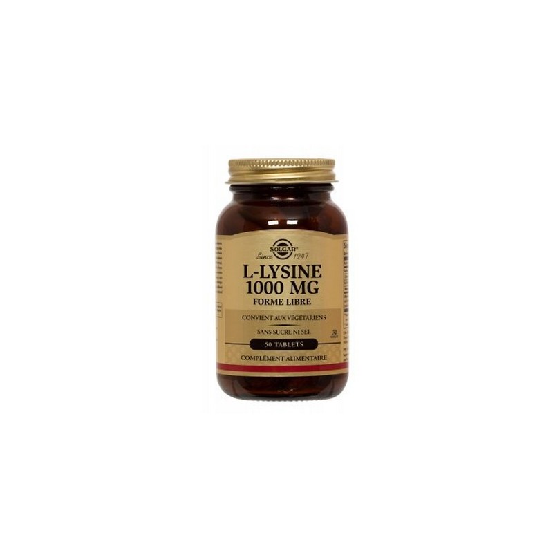 L LYSINE 1000MG 50 COMPRIMES SOLGAR