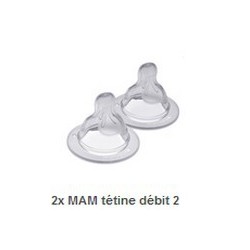 TETINE 2 SILICONE DEBIT 2 MOYEN MAM