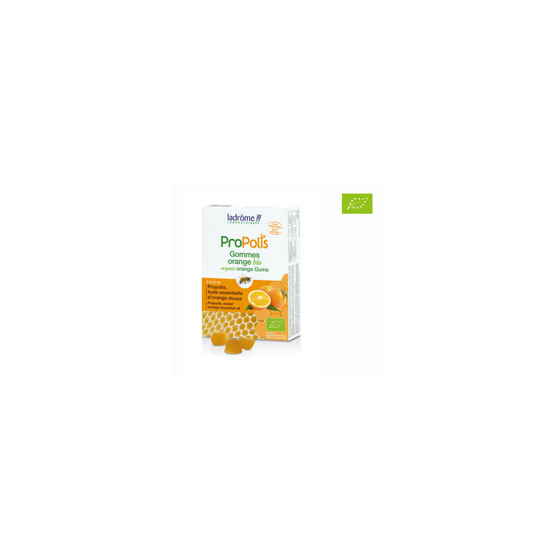 GOMMES A LA PROPOLIS BIO ORANGE 45g LADROME GOMMES A LA PROPOLIS BIO ORANGE 45g LADROME