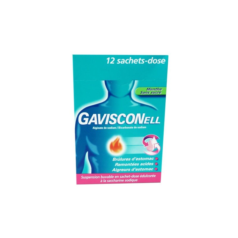GAVISCONELL MENTHE SANS SUCRE 12 SACHETS DOSE GAVISCONELL MENTHE SANS SUCRE 12 SACHETS DOSE