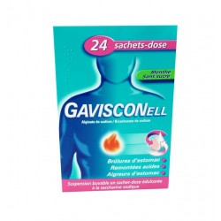 GAVISCONELL MENTHE SANS SUCRE 24 SACHETS DOSE