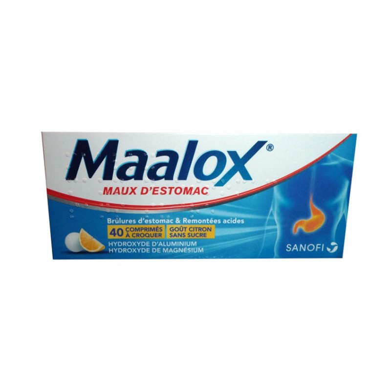 MAALOX MAUX D'ESTOMAC CITRON COMPRIMES A CROQUER SANOFI